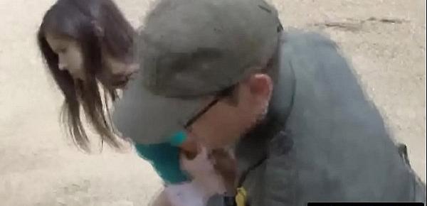 Beautiful teen abused by throbbing cock at border